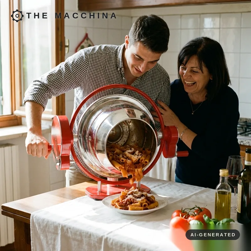 Le déjeuner du dimanche, en famille. Scène générée par IA.